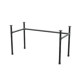 Base de escritorio, estructura en U, hierro fundido y acero Ø 34 mm, 132 × 62 cm, altura 72 cm