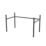 Base de escritorio, estructura en U, hierro fundido y acero Ø 34 mm, 132 × 72 cm, altura 72 cm