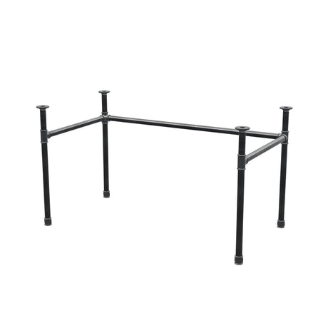 Base de escritorio, estructura en U, hierro fundido y acero Ø 34 mm, 132 × 72 cm, altura 72 cm