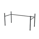 Base de escritorio, estructura en U, hierro fundido y acero Ø 34 mm, 162 × 72 cm, altura 72 cm