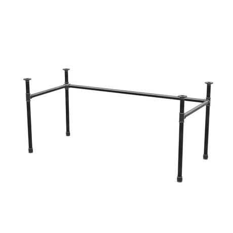 Base de escritorio, estructura en U, hierro fundido y acero Ø 34 mm, 162 × 72 cm, altura 72 cm