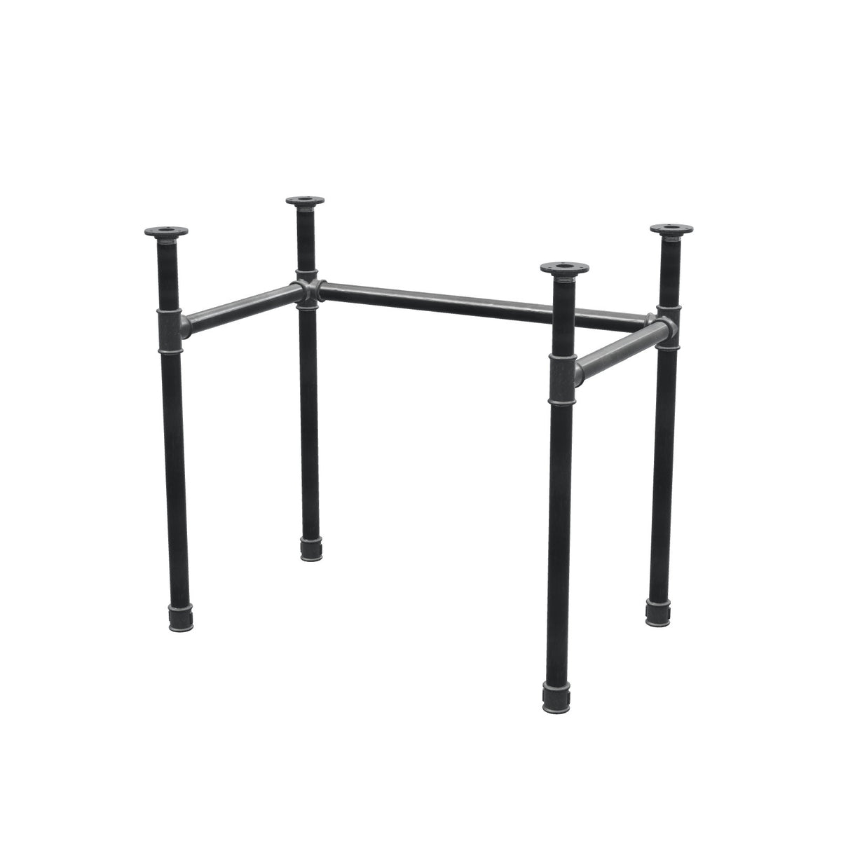 Base de escritorio, estructura en U, hierro fundido y acero Ø 34 mm, 82 × 52 cm, altura 72 cm