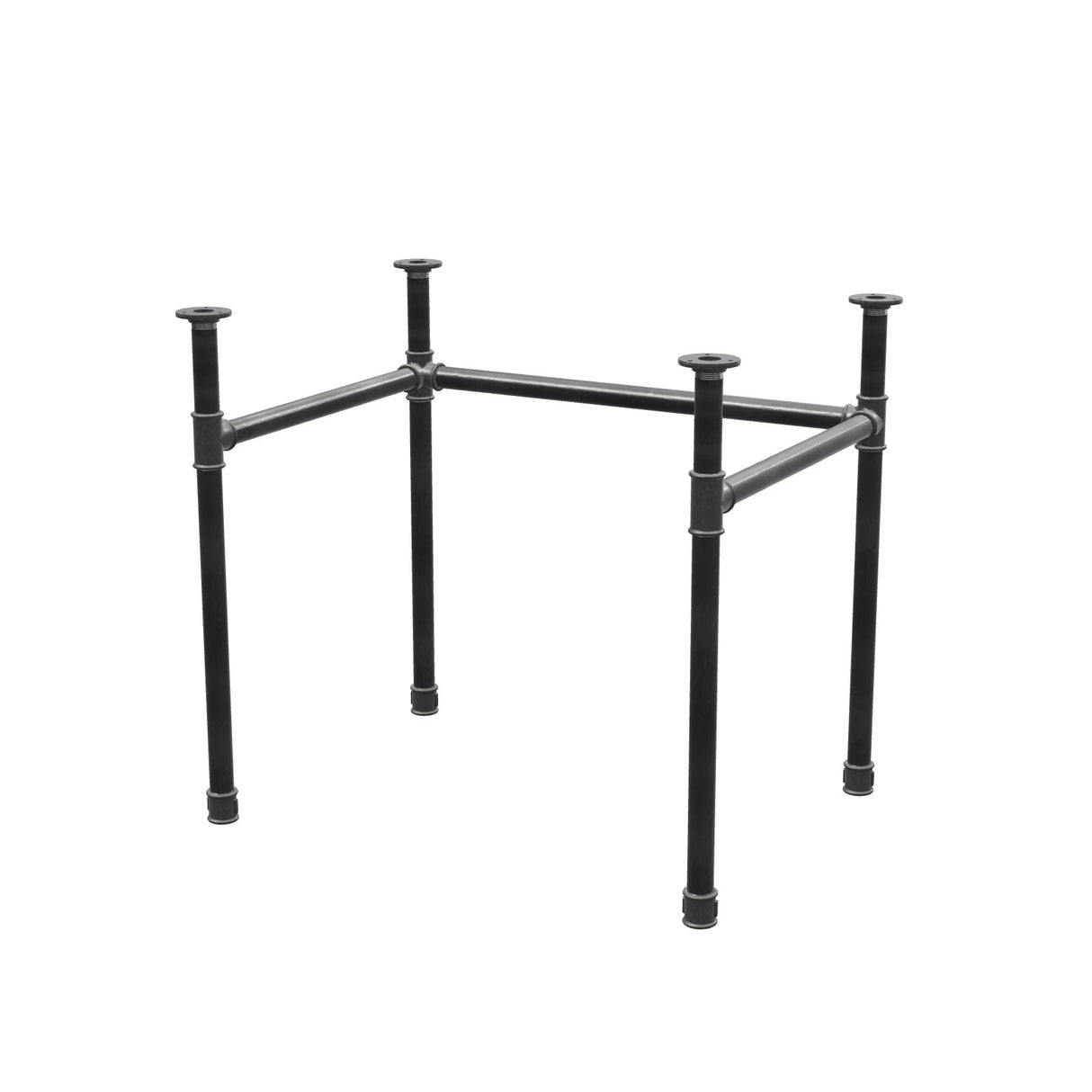 Base de escritorio, estructura en U, hierro fundido y acero Ø 34 mm, 82 × 62 cm, altura 72 cm