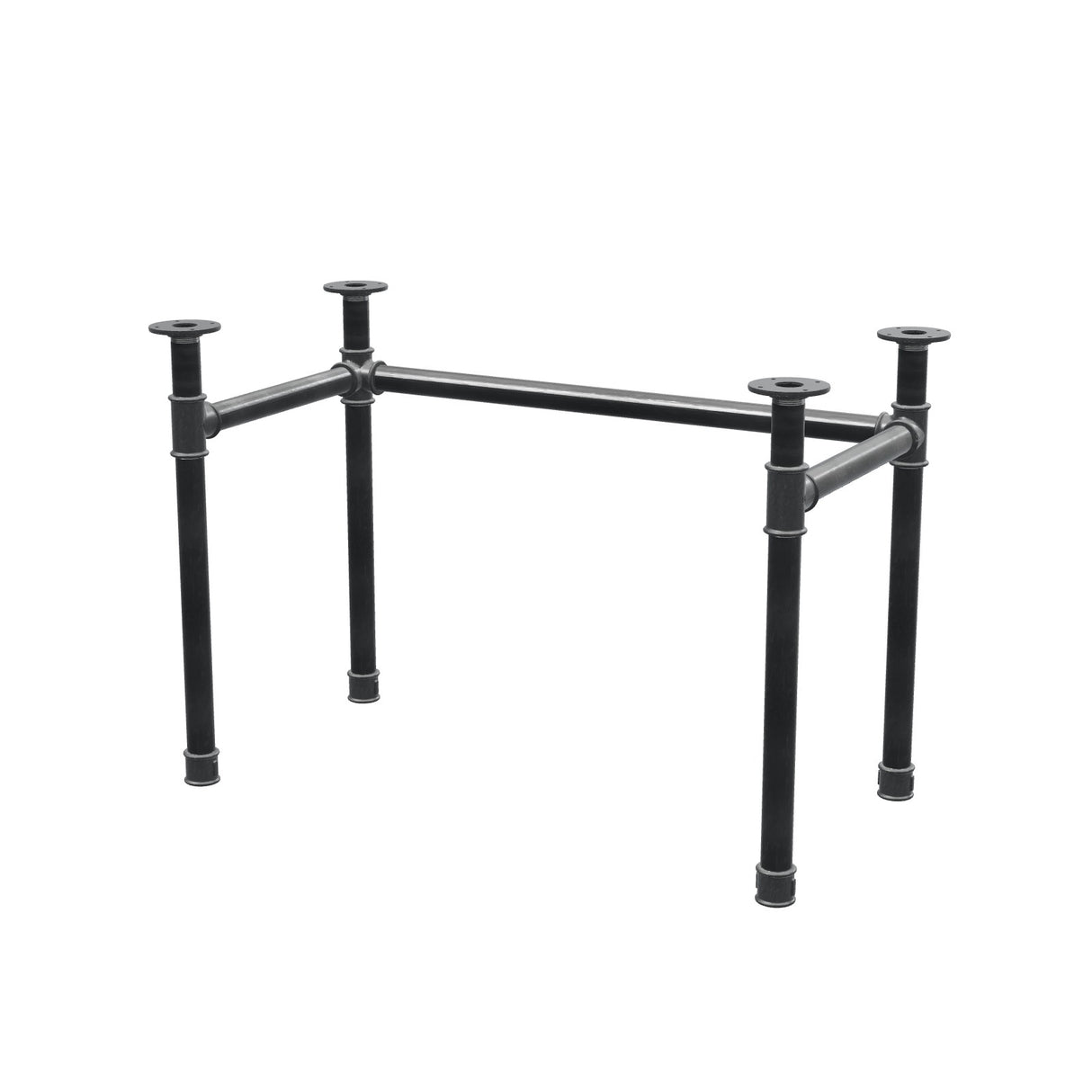 Base de escritorio, estructura en U, hierro fundido y acero Ø 42 mm, 106 × 56 cm, altura 70 cm