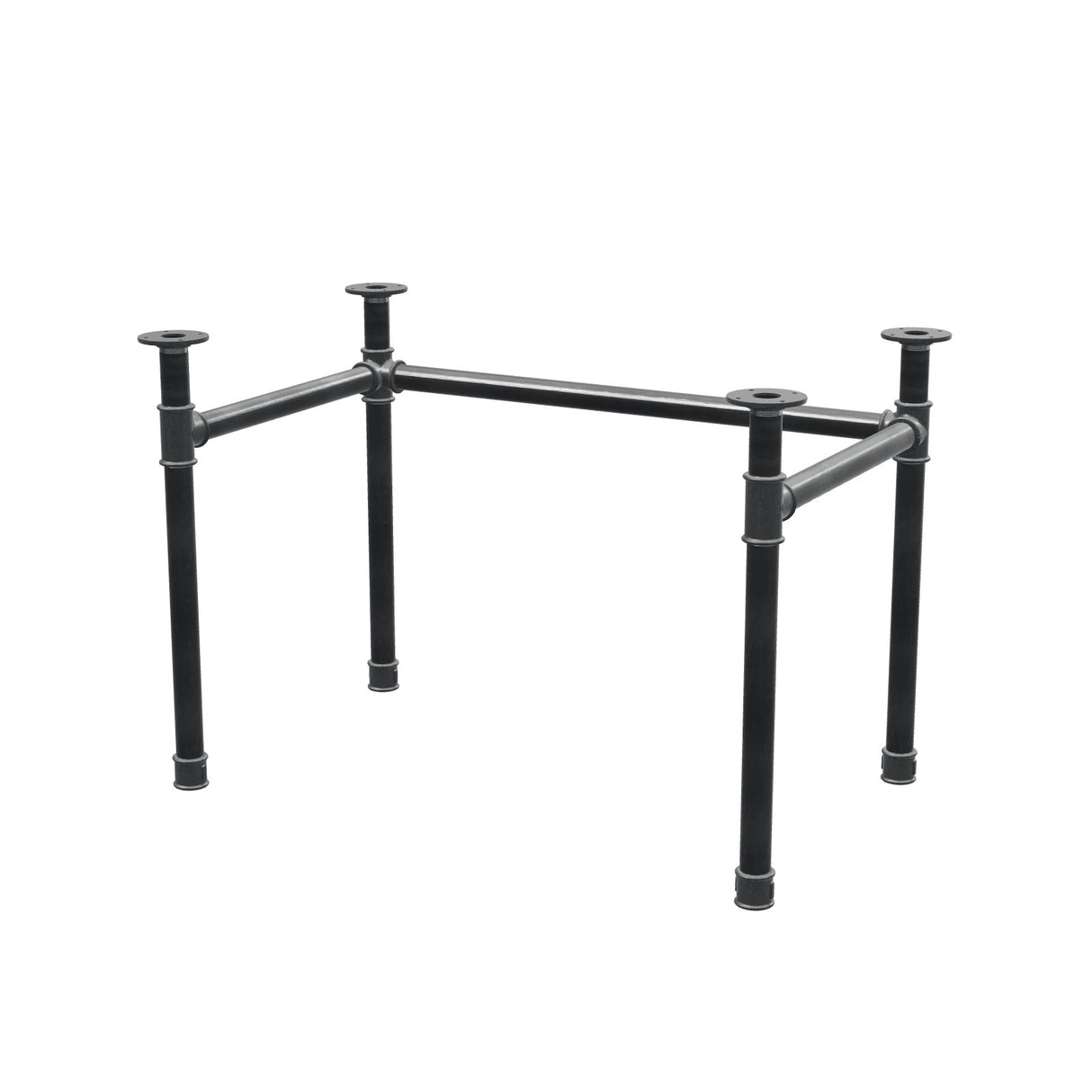 Base de escritorio, estructura en U, hierro fundido y acero Ø 42 mm, 106 × 66 cm, altura 70 cm