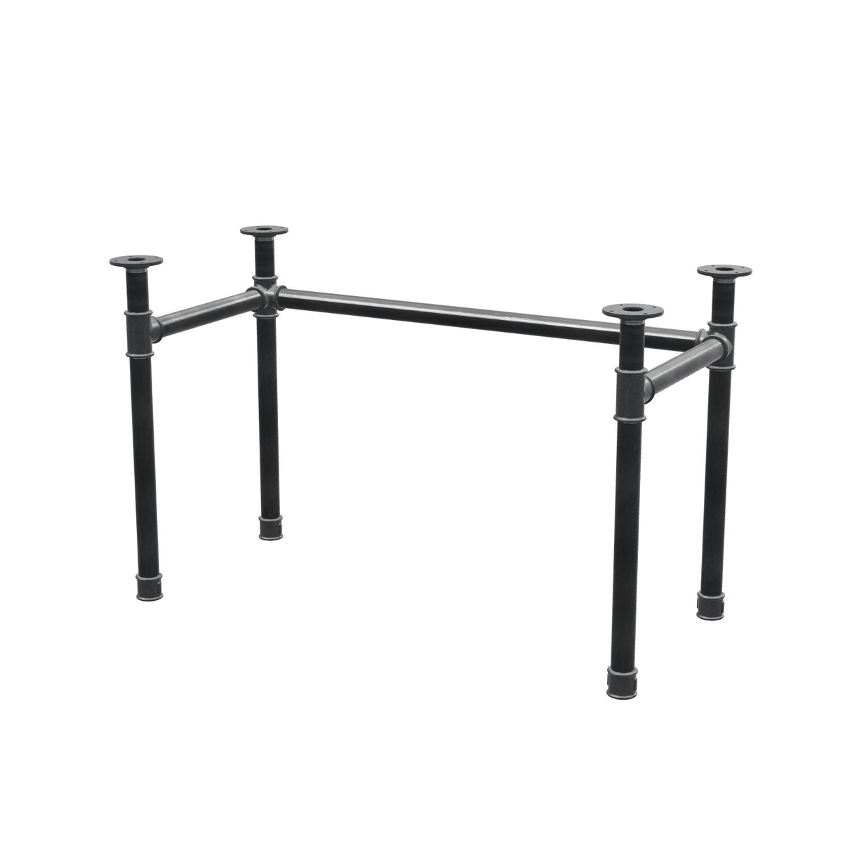 Base de escritorio, estructura en U, hierro fundido y acero Ø 42 mm, 116 × 56 cm, altura 70 cm