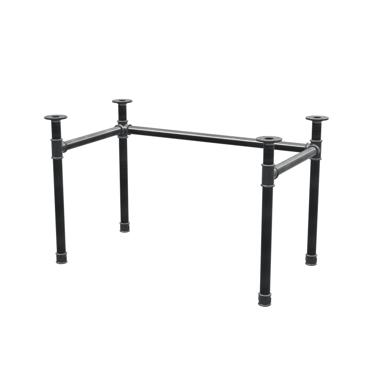 Base de escritorio, estructura en U, hierro fundido y acero Ø 42 mm, 116 × 66 cm, altura 70 cm