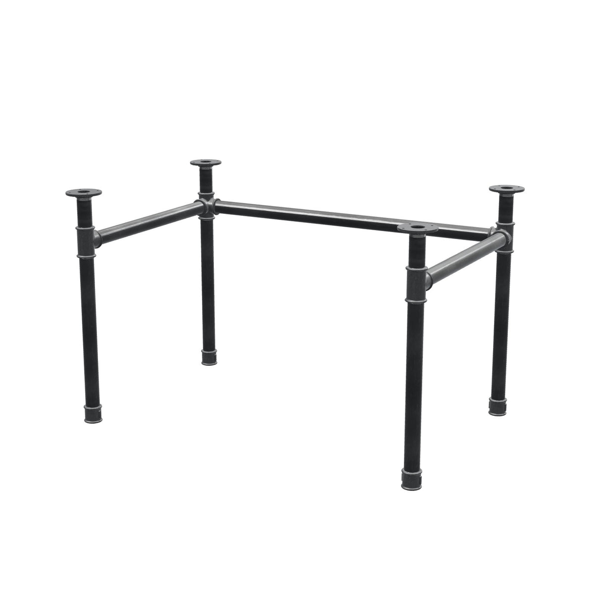 Base de escritorio, estructura en U, hierro fundido y acero Ø 42 mm, 116 × 76 cm, altura 70 cm