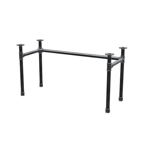 Base de escritorio, estructura en U, hierro fundido y acero Ø 42 mm, 136 × 56 cm, altura 70 cm