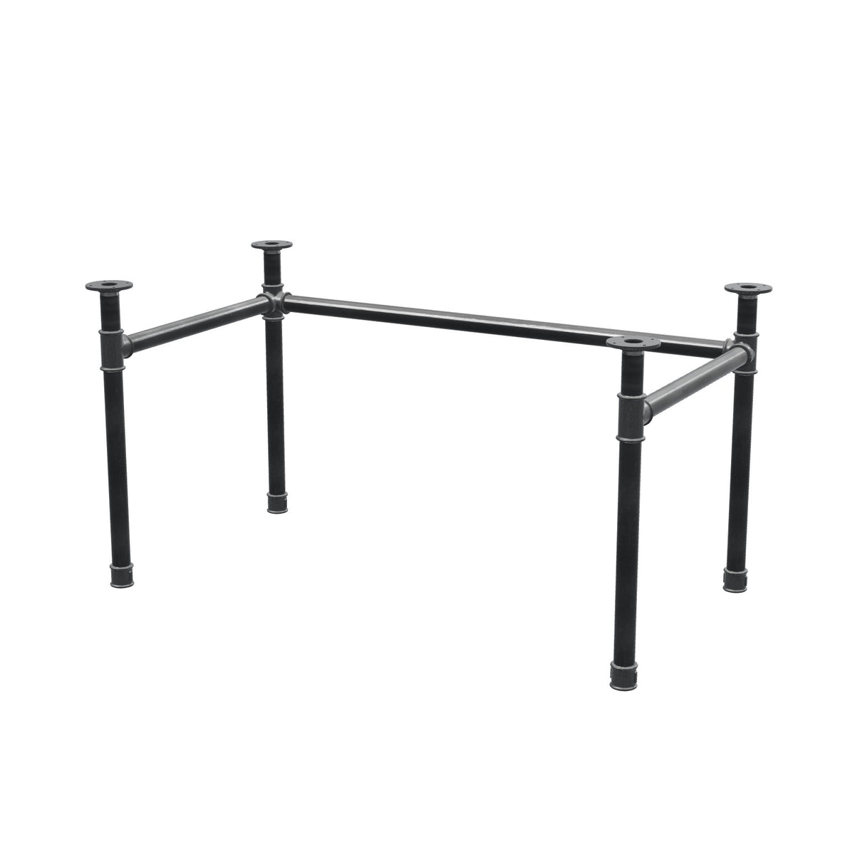 Base de escritorio, estructura en U, hierro fundido y acero Ø 42 mm, 136 × 76 cm, altura 70 cm