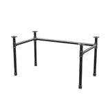 Base de escritorio, estructura en U, hierro fundido y acero Ø 42 mm, 136 × 76 cm, altura 70 cm