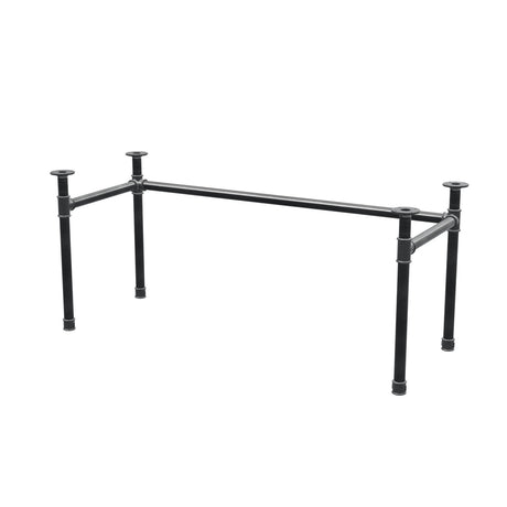 Base de escritorio, estructura en U, hierro fundido y acero Ø 42 mm, 166 × 66 cm, altura 70 cm