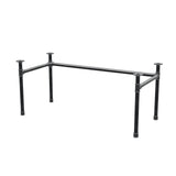 Base de escritorio, estructura en U, hierro fundido y acero Ø 42 mm, 166 × 76 cm, altura 70 cm