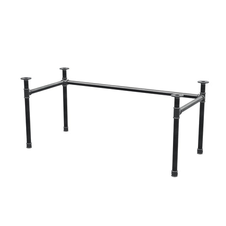 Base de escritorio, estructura en U, hierro fundido y acero Ø 42 mm, 166 × 76 cm, altura 70 cm