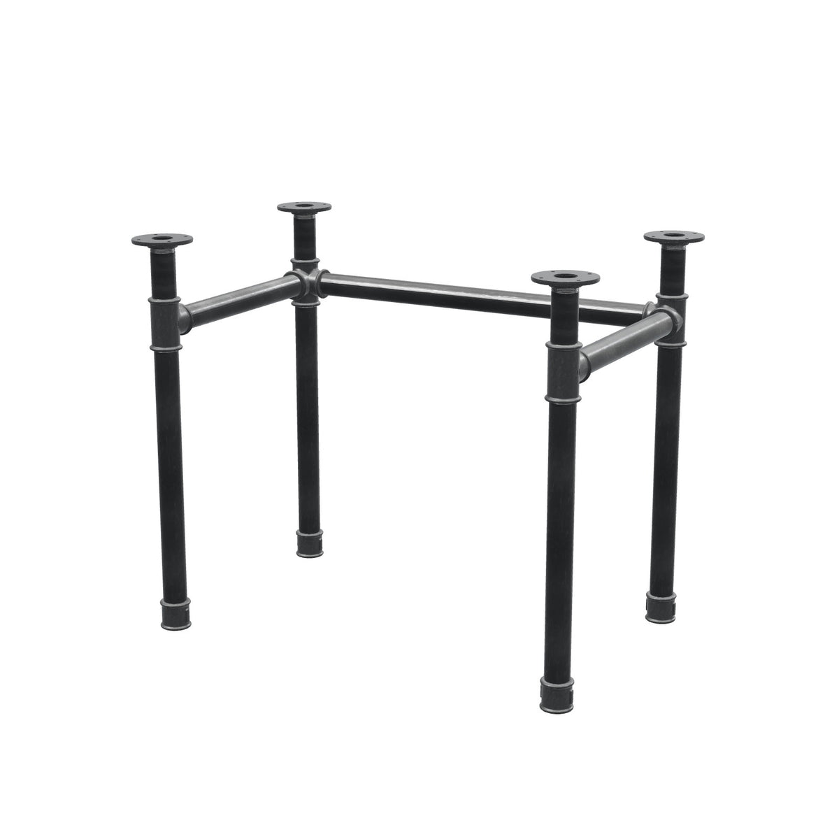 Base de escritorio, estructura en U, hierro fundido y acero Ø 42 mm, 86 × 56 cm, altura 70 cm