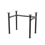 Base de escritorio, estructura en U, hierro fundido y acero Ø 42 mm, 86 × 56 cm, altura 70 cm