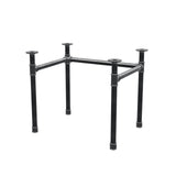 Base de escritorio, estructura en U, hierro fundido y acero Ø 42 mm, 86 × 66 cm, altura 70 cm