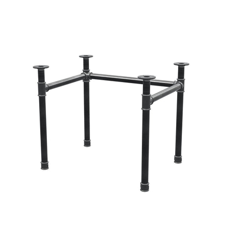 Base de escritorio, estructura en U, hierro fundido y acero Ø 42 mm, 86 × 66 cm, altura 70 cm