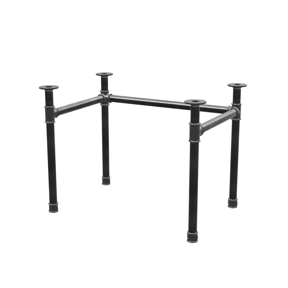 Base de escritorio, estructura en U, hierro fundido y acero Ø 42 mm, 96 × 66 cm, altura 70 cm