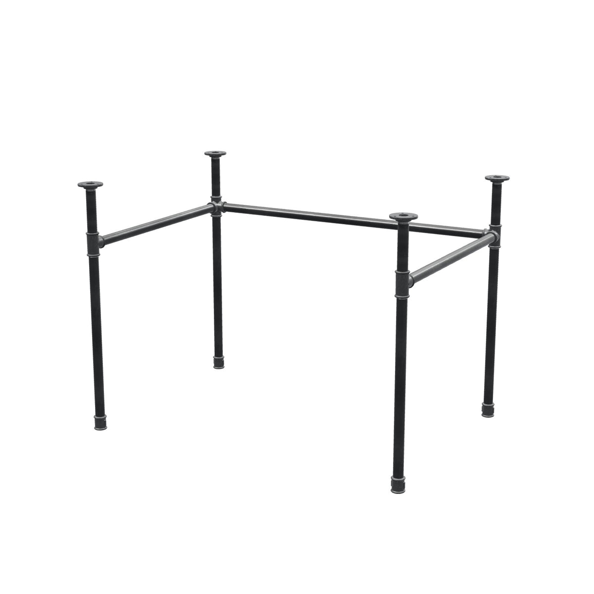 Base de escritorio, estructura en U, hierro fundido y acero Ø 27 mm, 101 × 71 cm, altura 71 cm