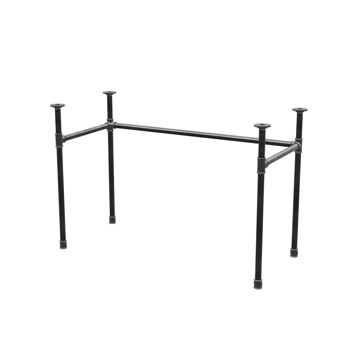 Base de escritorio, estructura en U, hierro fundido y acero Ø 27 mm, 111 × 51 cm, altura 71 cm
