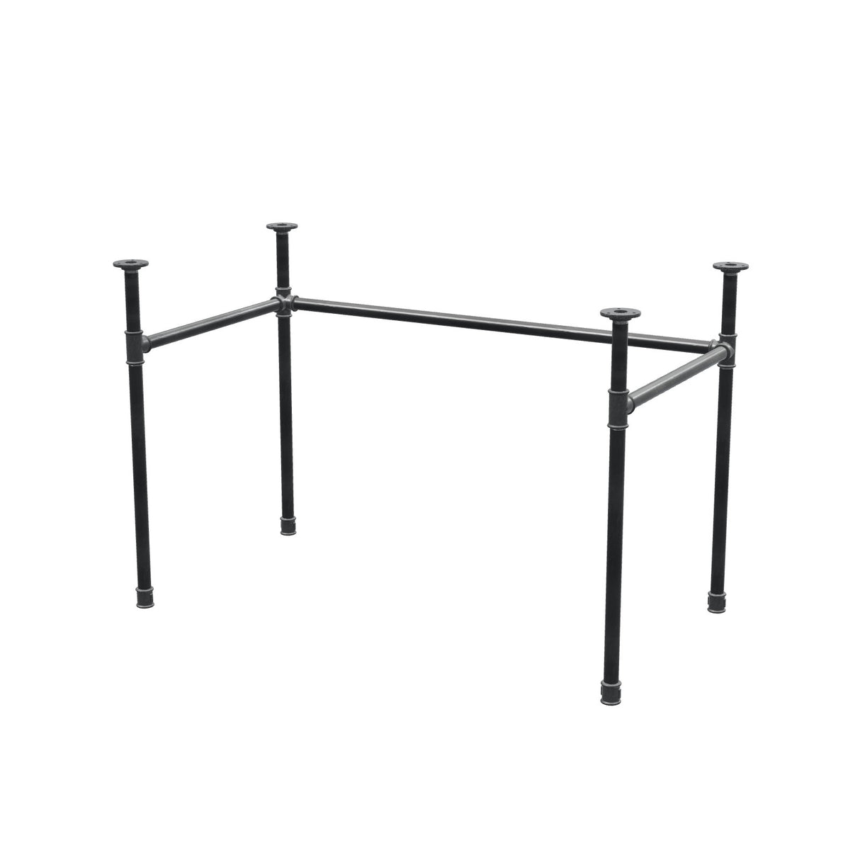Base de escritorio, estructura en U, hierro fundido y acero Ø 27 mm, 111 × 61 cm, altura 71 cm