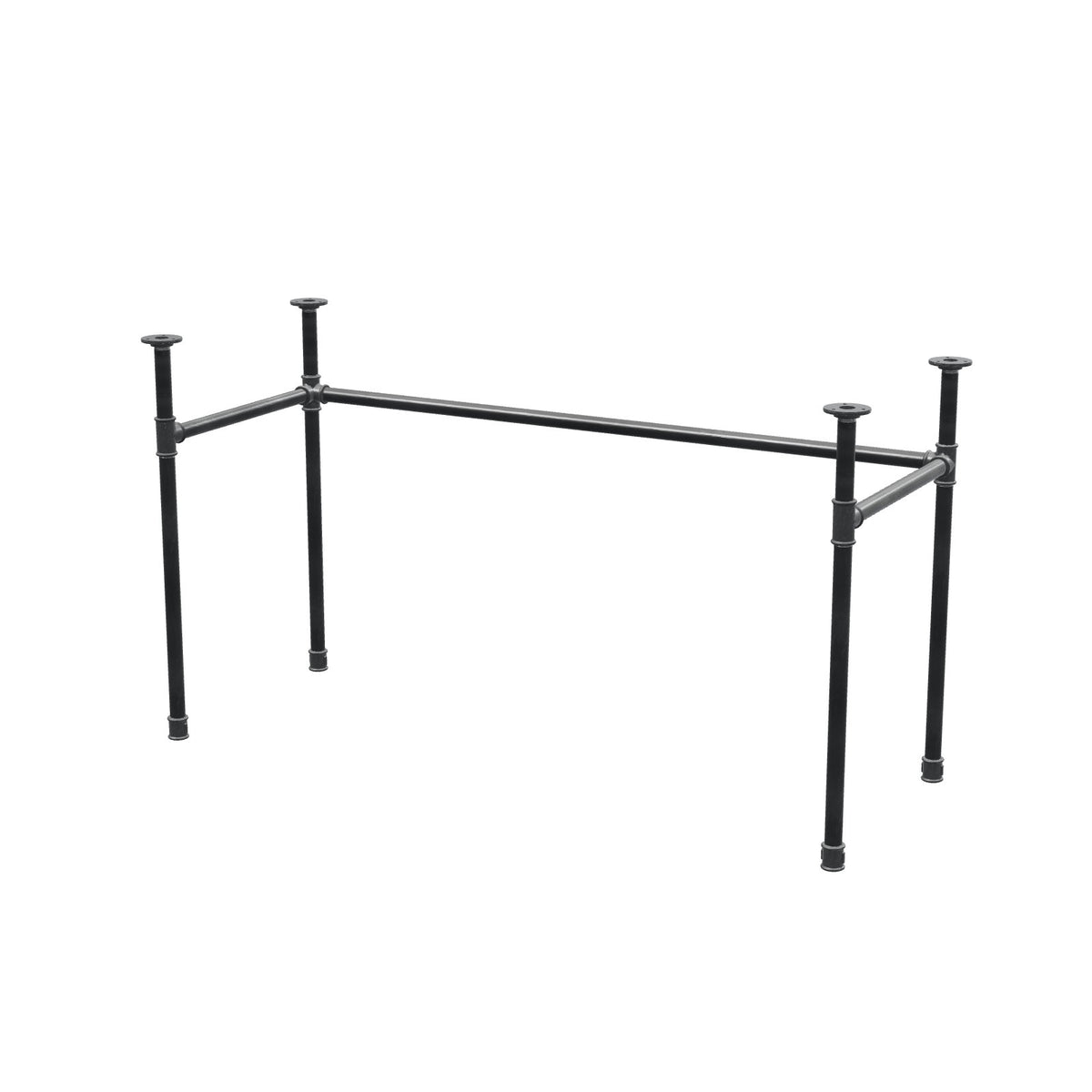 Base de escritorio, estructura en U, hierro fundido y acero Ø 27 mm, 131 × 51 cm, altura 71 cm