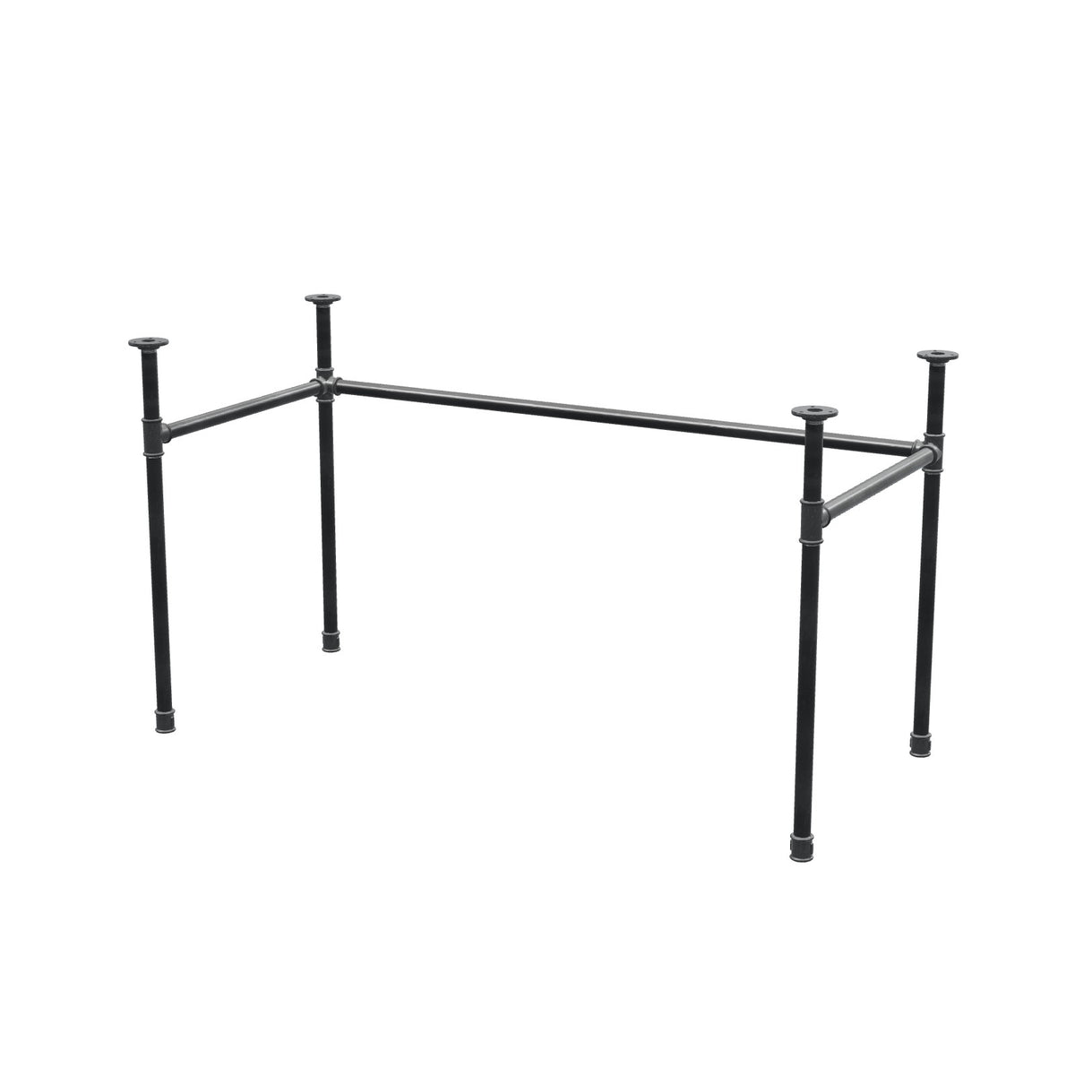 Base de escritorio, estructura en U, hierro fundido y acero Ø 27 mm, 131 × 61 cm, altura 71 cm
