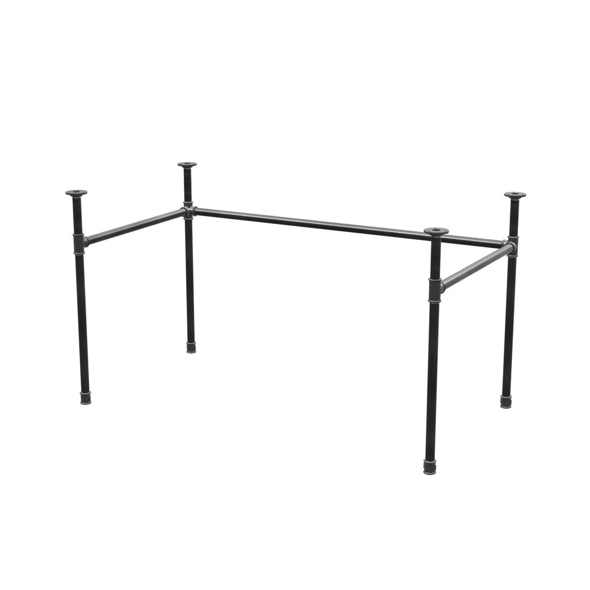 Base de escritorio, estructura en U, hierro fundido y acero Ø 27 mm, 131 × 71 cm, altura 71 cm