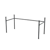 Base de escritorio, estructura en U, hierro fundido y acero Ø 27 mm, 161 × 71 cm, altura 71 cm
