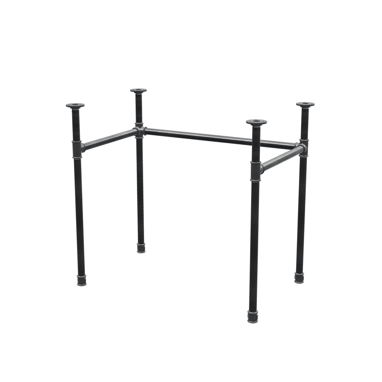 Base de escritorio, estructura en U, hierro fundido y acero Ø 27 mm, 81 × 51 cm, altura 71 cm