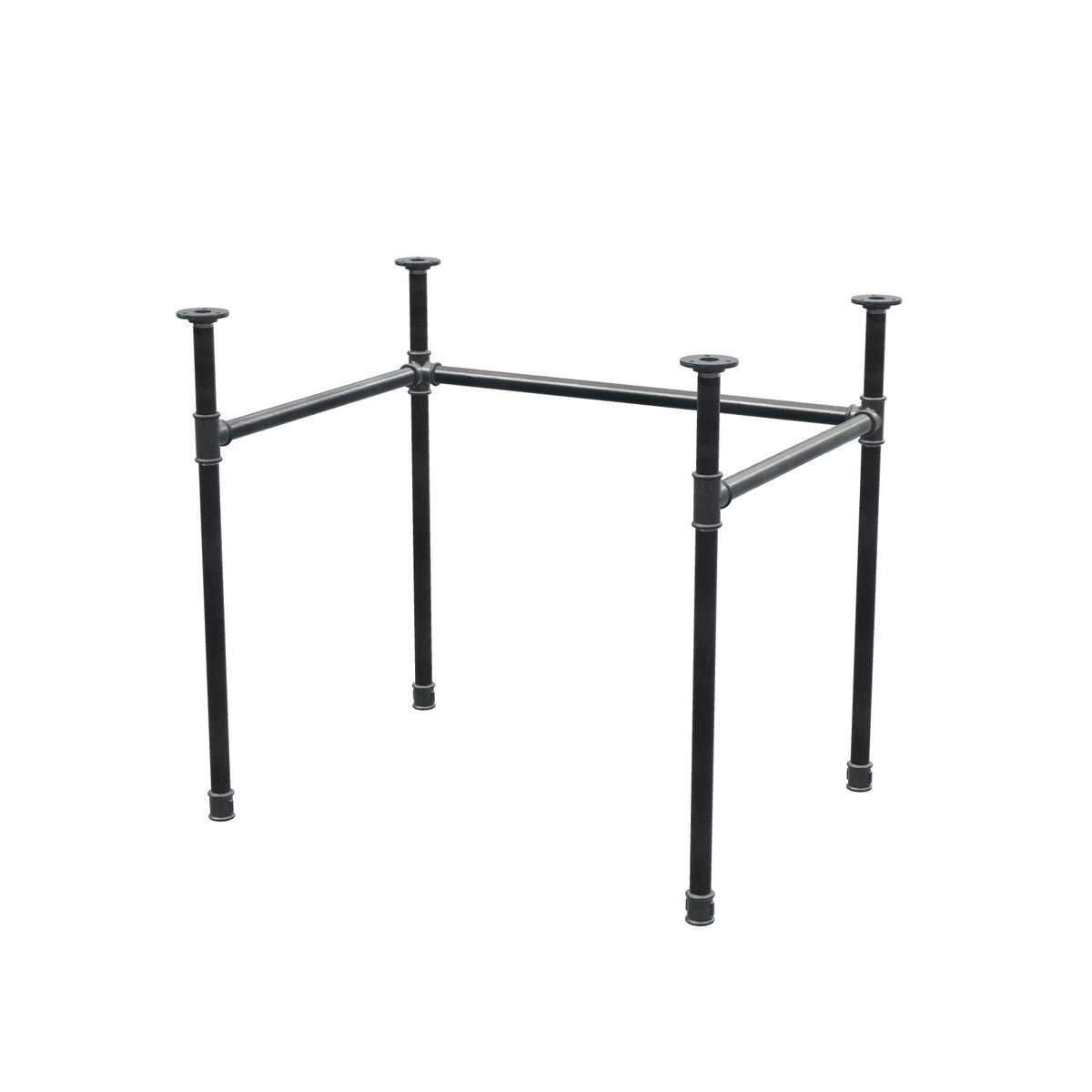 Base de escritorio, estructura en U, hierro fundido y acero Ø 27 mm, 81 × 61 cm, altura 71 cm