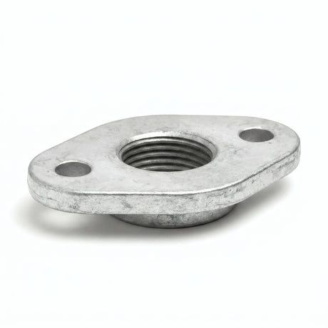 Platine ovale 2 trous fonte galvanisée - photo produit fond blanc 3