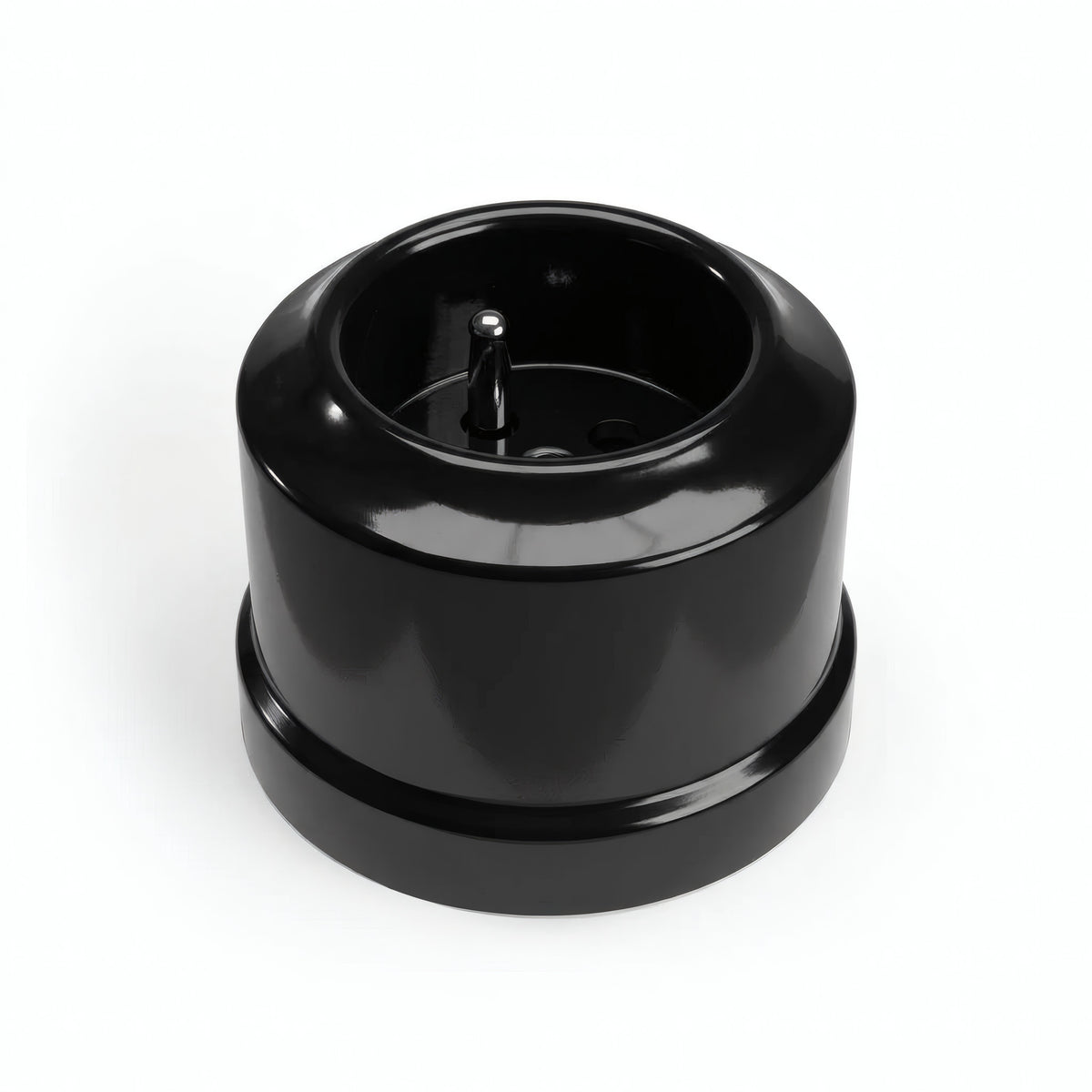 Toma de pared de porcelana — Francesa 2P+T 16 A / Negro