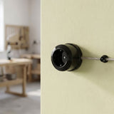 Toma de pared de porcelana — Schuko 2P+T 16 A / Negro
