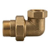 Accesorio unión codo macho-hembra de latón CW617N BSP - vista frontal