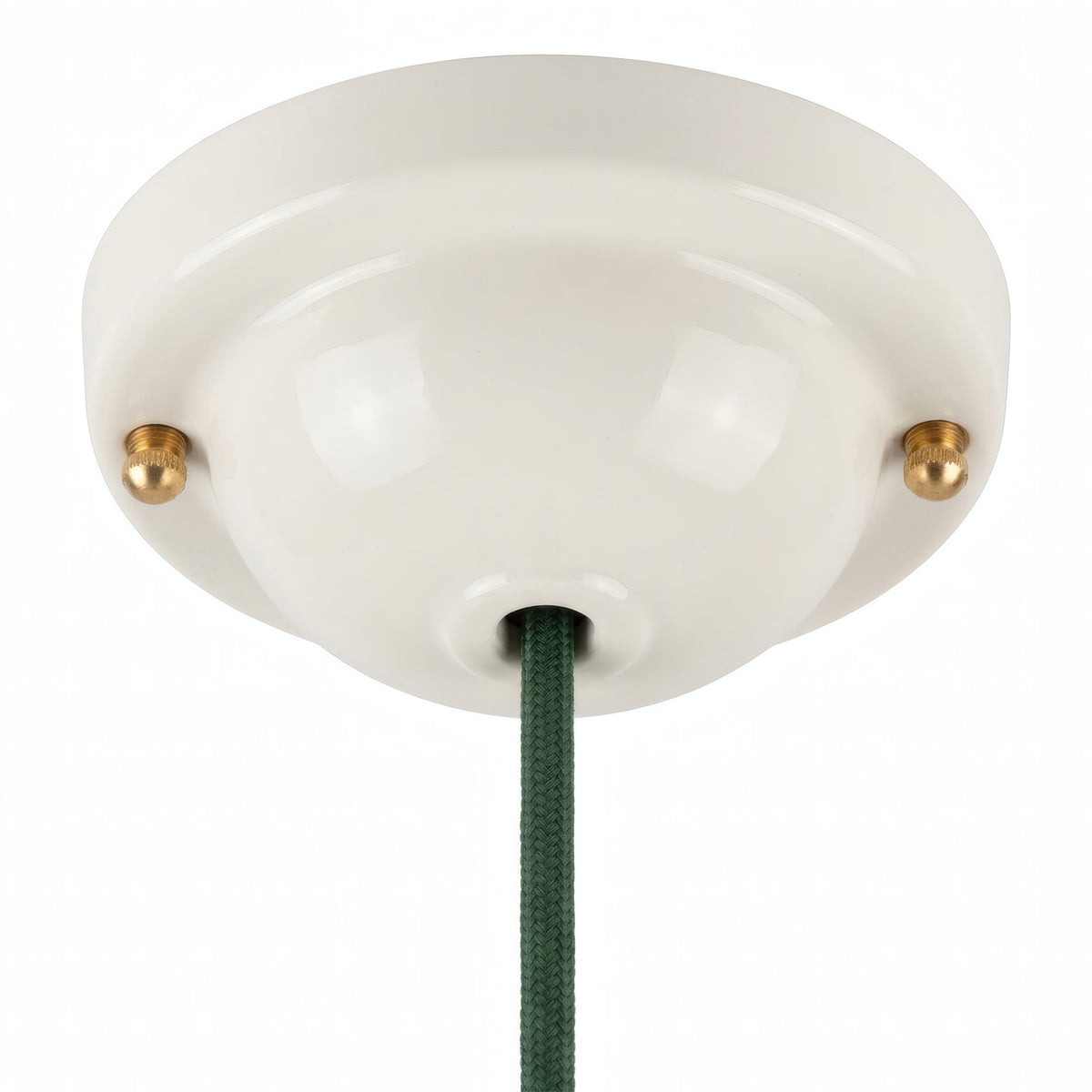 Florón de cerámica esmaltada — Ø 130 mm / Blanco