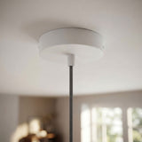Florón cilíndrico de metal, Ø 120 mm — Cónico de termoplástico / Blanco mate