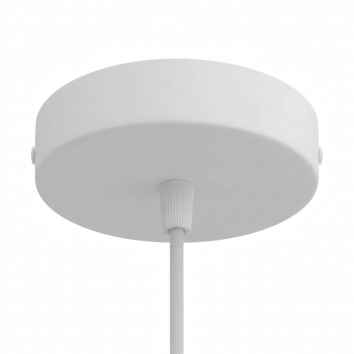 Florón cilíndrico de metal, Ø 120 mm — Cónico de termoplástico / Blanco mate