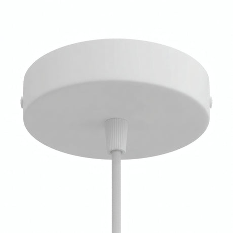 Florón cilíndrico de metal, Ø 120 mm — Cónico de termoplástico / Blanco mate