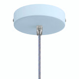 Florón cilíndrico de metal, Ø 120 mm — Cónico de termoplástico / Azul cielo