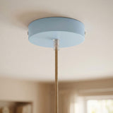 Florón cilíndrico de metal, Ø 120 mm — Cónico de termoplástico / Azul cielo