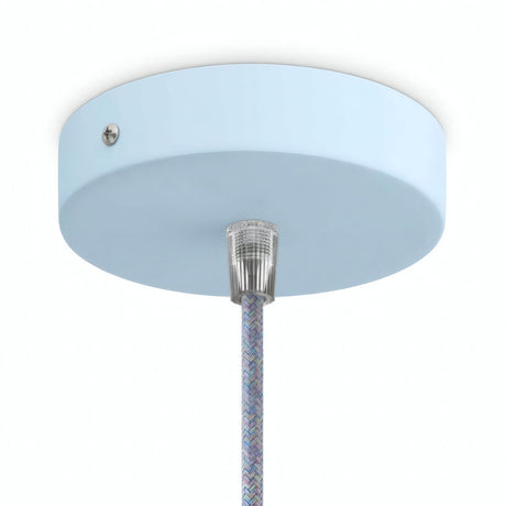 Florón cilíndrico de metal, Ø 120 mm — Cónico de termoplástico / Azul cielo