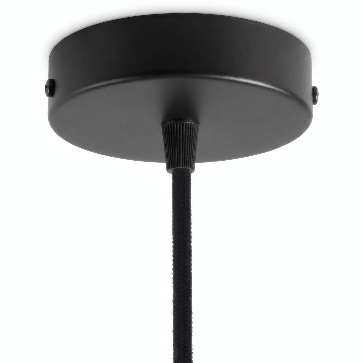 Florón cilíndrico de metal, Ø 120 mm — Cónico de termoplástico / Negro