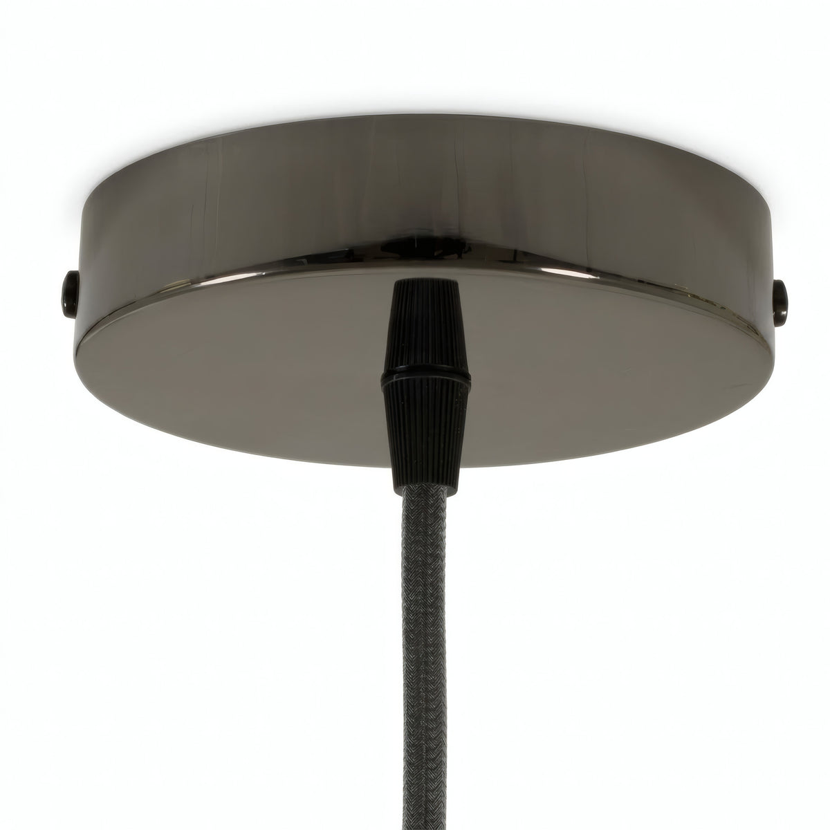 Florón cilíndrico de metal, Ø 120 mm — Cónico de termoplástico / Perla negra