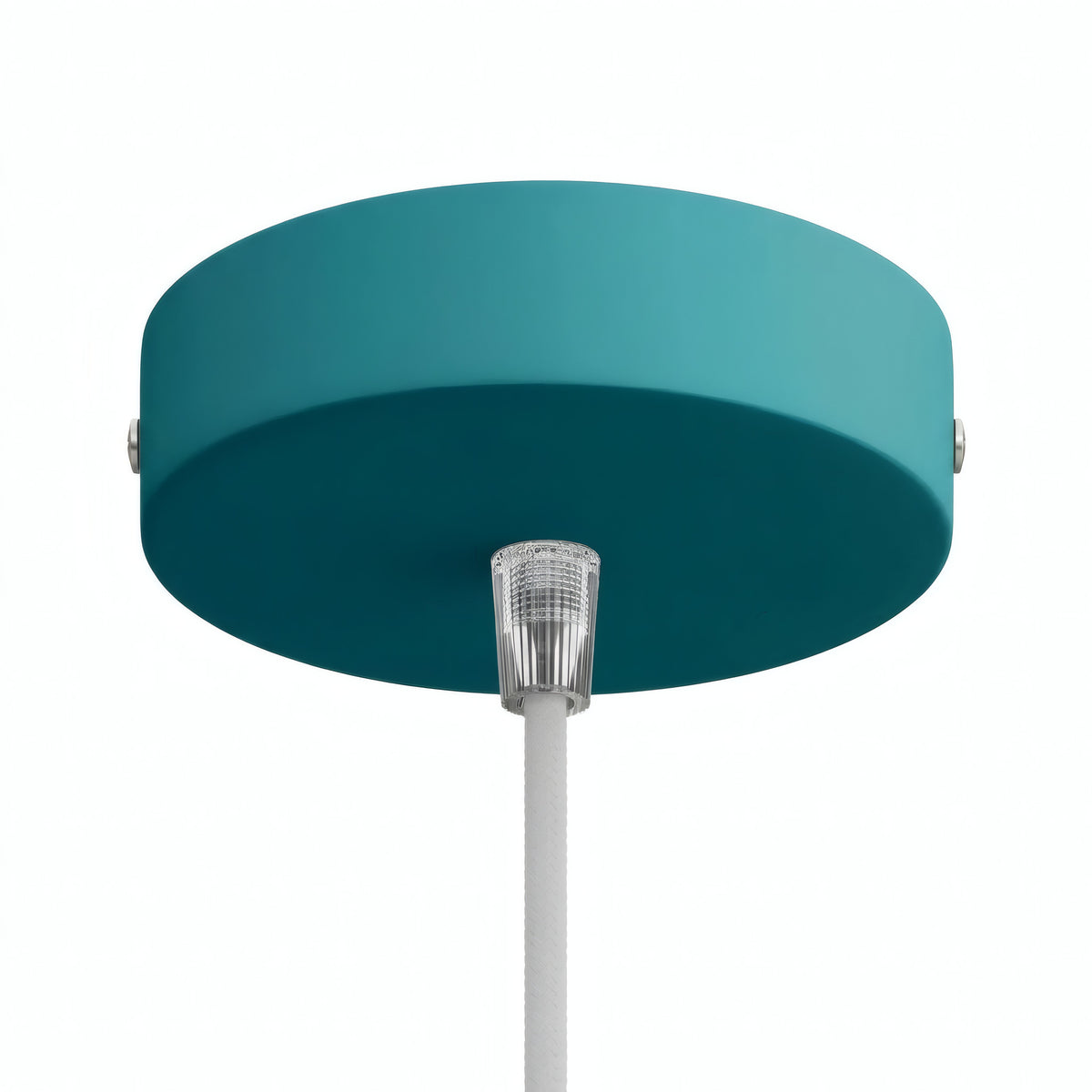 Florón cilíndrico de metal, Ø 120 mm — Cónico de termoplástico / Azul petróleo