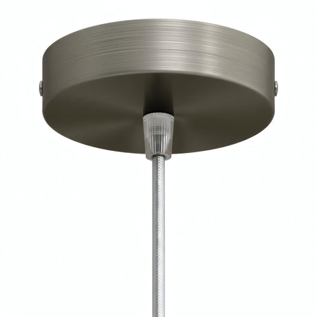 Florón cilíndrico de metal, Ø 120 mm — Cónico de termoplástico / Titanio satinado