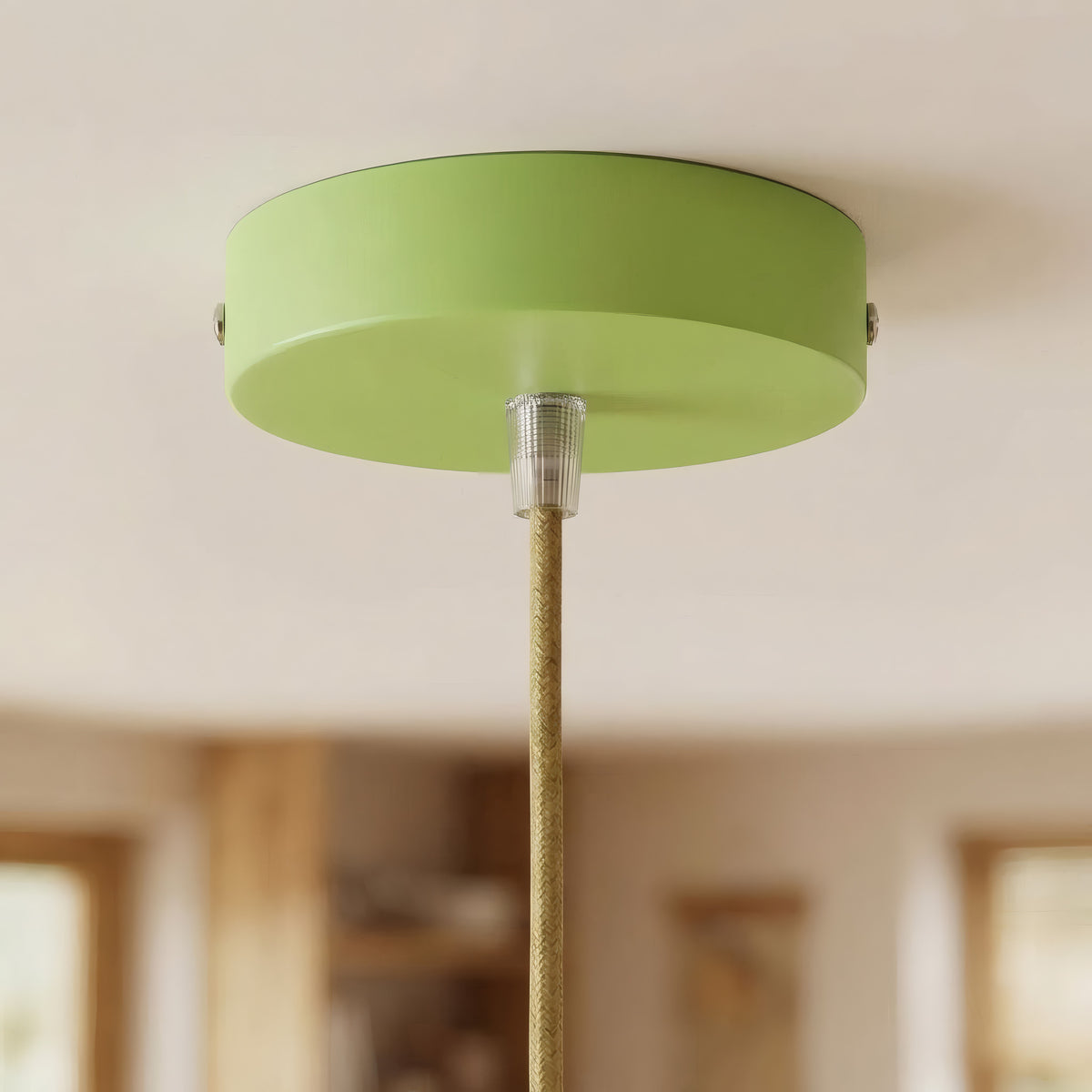 Florón cilíndrico de metal, Ø 120 mm — Cónico de termoplástico / Verde prado