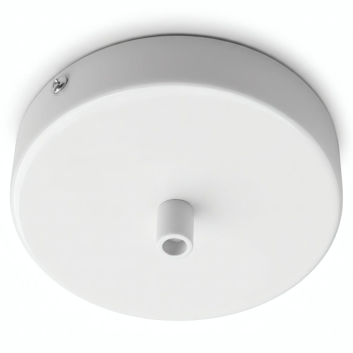 Florón cilíndrico de metal, Ø 120 mm — Cilíndrico de metal / Blanco brillante