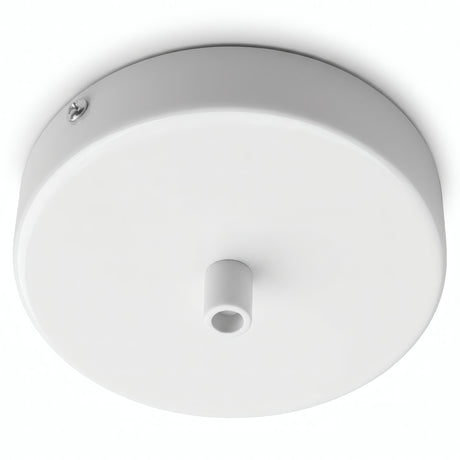 Florón cilíndrico de metal, Ø 120 mm — Cilíndrico de metal / Blanco brillante